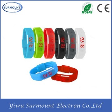 silicone watch 100% high silicone material ion digital sports watch