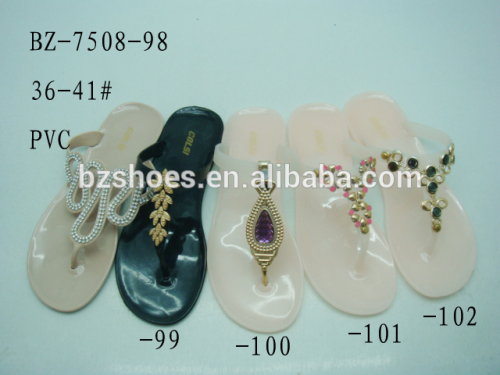 2014 Summer slippers wholesale PVC slippers jelly plastic shoes for lady