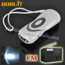 Hot Sale Rechargeable Hand Crank Dynamo FM Radio Power Bank Flashlight
