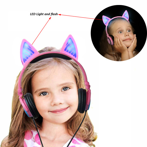Colorful Stereo Wireless Glowing Foldable Cat Ear Headphone