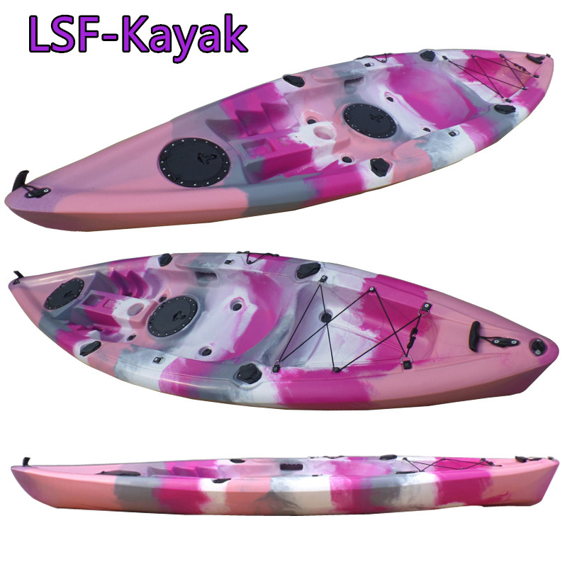 2020 China OEM wholesale no inflatable ocean single fishing kayak for sale plastic canoe