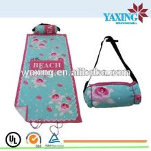 Microfiber reactive printed beach towel with pillow,beach towel with inflatable pillow