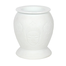 Elegant White Ceramic Buddha Wax Melter