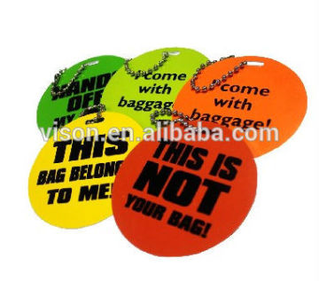 Round pvc luggage tag funny luggage tag cheap luggage tag