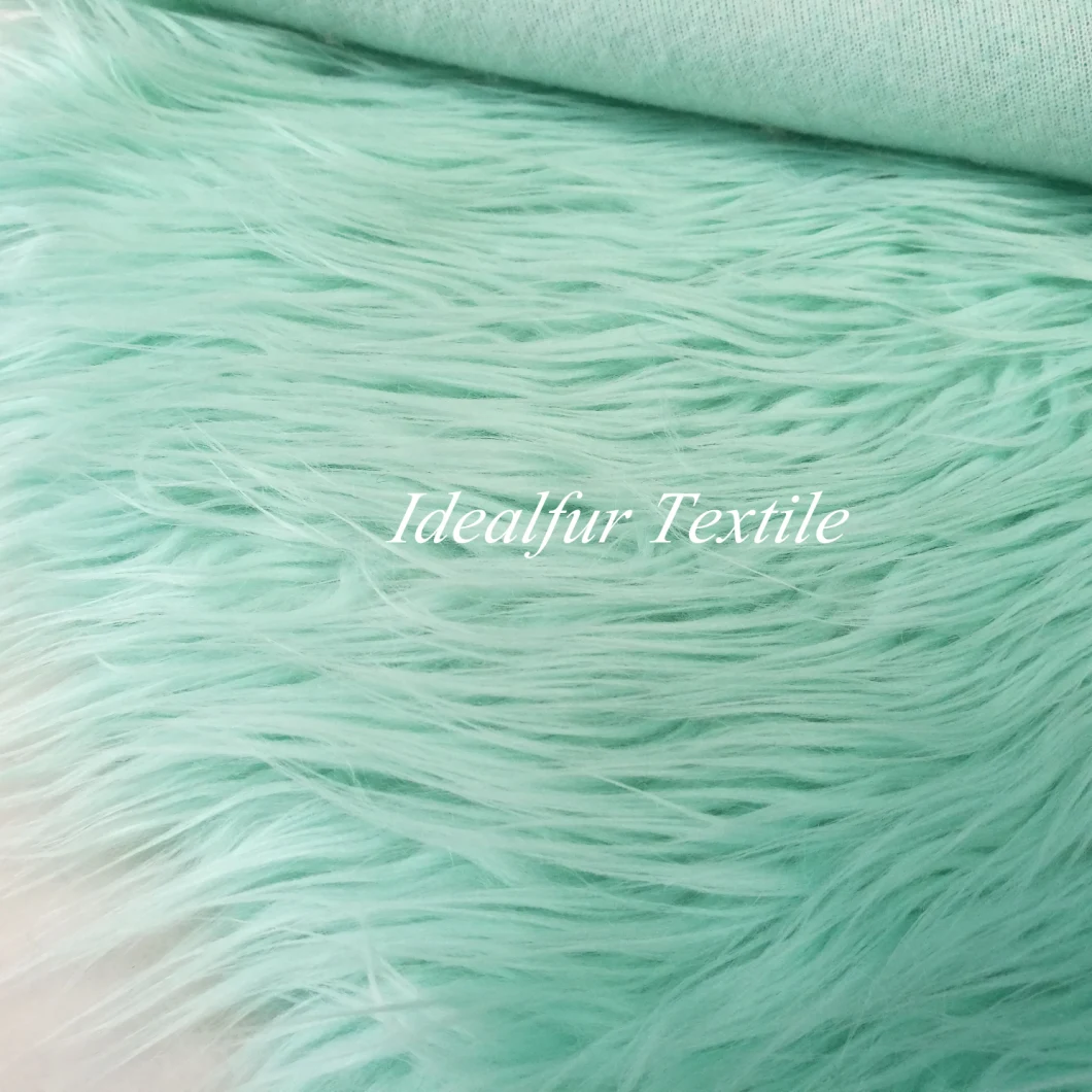 Plain Long Pile Fake Fur Faux Leather