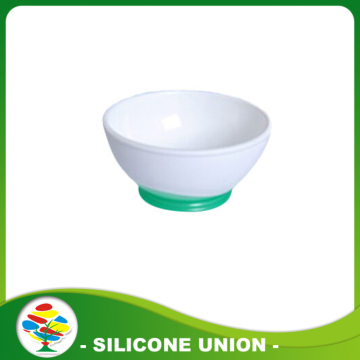 Food grade deep white color silicone baby bowl