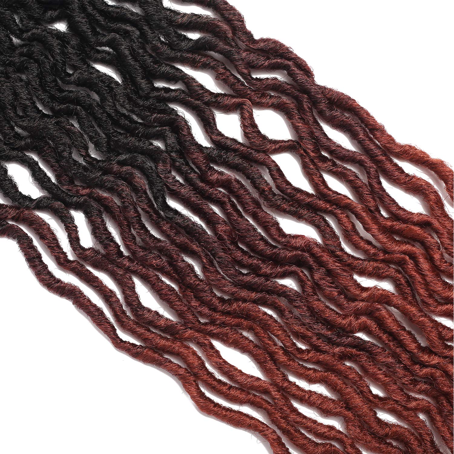 Wavy Gypsy Locs Crochet Hair Extensions Gypsy Faux Locks Braids Hair Synthetic Fiber 18inch 100g Solid And Ombre Color