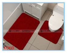 toilet 2 pieces set PP frizzy bath rugs