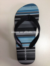 fashion stripe men beach rubber PE Thong slipper