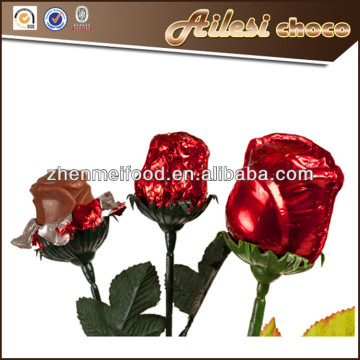 red foiled milk chocolate roses