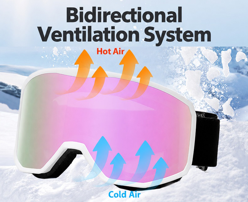 Dual-Layer Anti-Fog Cylindrical Ski Goggles ME2198-Bidirectional Ventilation System Dual-Layer Anti-Fog Cylindrical Ski Goggles ME2198-Bidirectional Ventilation System