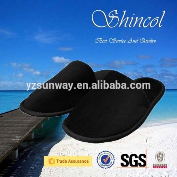 Luxury Black Fleece Close Toe Wholesale Slippers