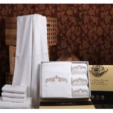 Canasin 5 Star Hotel Towels Luxury 100% cotton White Embroidery
