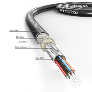 6.2mm 12F armoured fiber optic cable with braid