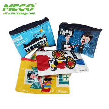 wholesale PP woven custom zipper coin purse