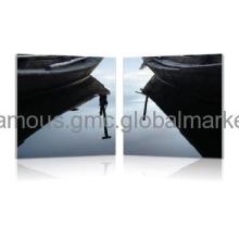 Frameless Printed Seascape with Boat Group Paintings