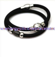 Silicone+elastic Fibre Fashion Jewelry Design Health Power Balance Silicone Bracelet