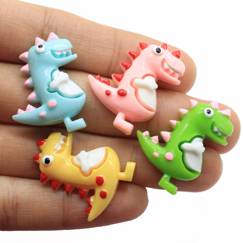 Cuentas de cabujón de dinosaurio de resina con espalda plana Kawaii Animal Artificial DIY horquilla adorno para niños fabricación de álbumes de recortes