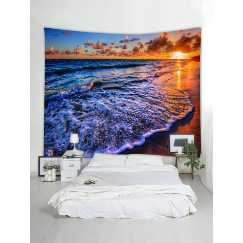 Tapestry Wall Hanging Ocean Sea Wave Sea Coast Beach Series Tapestry Sunrise Sunset Dusk Tapestry for Bedroom Home Dorm Decor