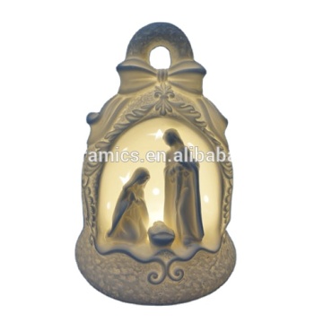 Ceramic Nativity House Christmas Ornament Set - Religious Ornament