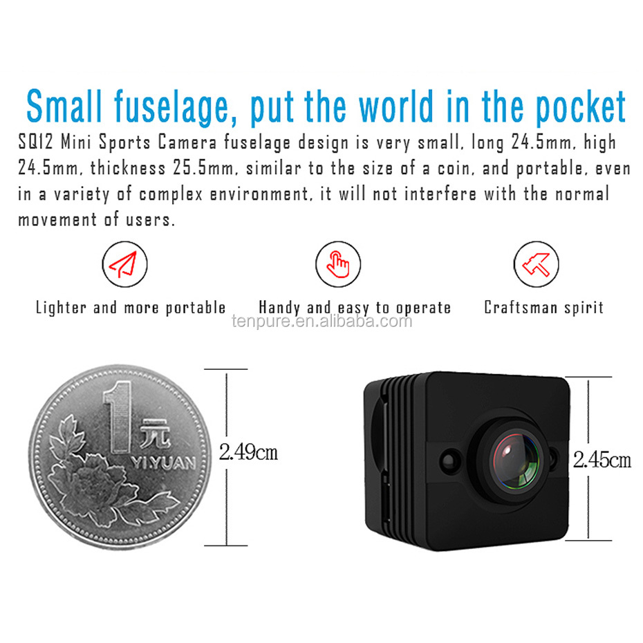 SQ12 HD 1080P Night Vision Motion Sensor Sports Outdoor DV Voice Video Recorder Action Waterproof Underwater Mini Camera Cam