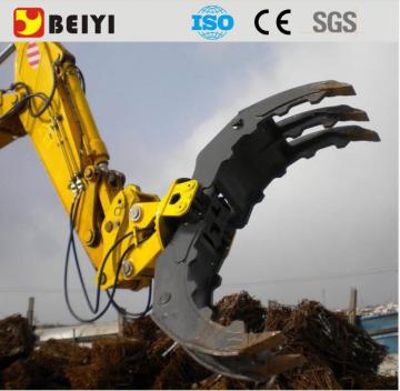 BEIYI hydraulic rotating grapple log/stone/block grapple