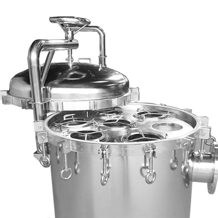 SS304 Kimyasal Bulamaç Atıksu İçin Hızlı Açılış Çok Bag Filtresi SS304 quick-opening multi-bag filter for chemical slurry wastewater