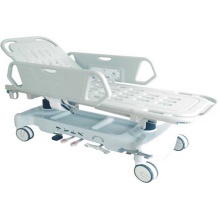 Hydraulic stretcher trolley with adjustable back rest