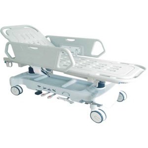 Hydraulic stretcher trolley with adjustable back rest