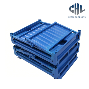 Blue Foldable Steel Shipping Crate