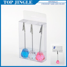 3pcs Colorful Decorative Desktop Business Name Card Holders