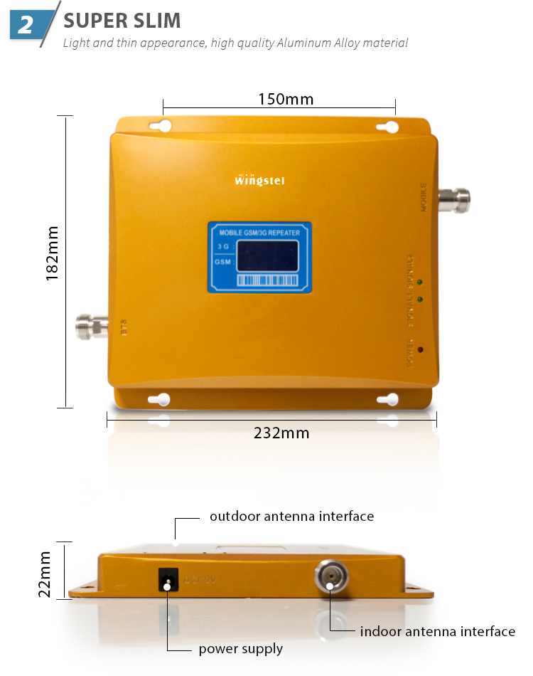 Hot Sale Indoor 3G Signal Amplifier 2100MHz Mobile Signal Repeater WCDMA Booster with Antenna