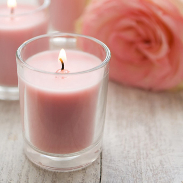 Transparent Glass Jar Silver Lid Rose Soy Candles