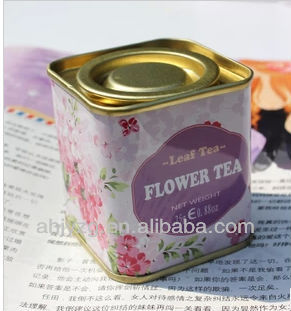 square flower tea tin cans
