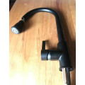 Black kitchen mixer tap with pull out spray