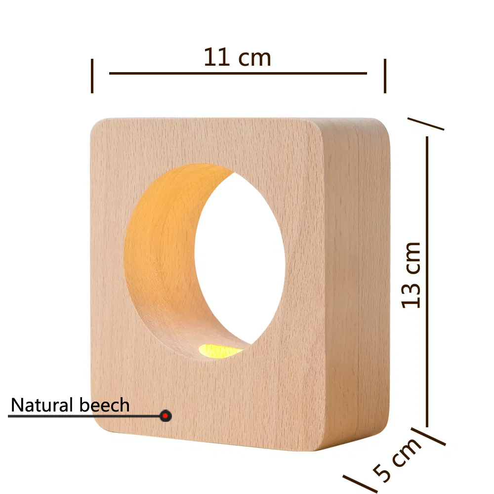 High End Gift, Intelligent Solid Wood, LED Night Light, Creative