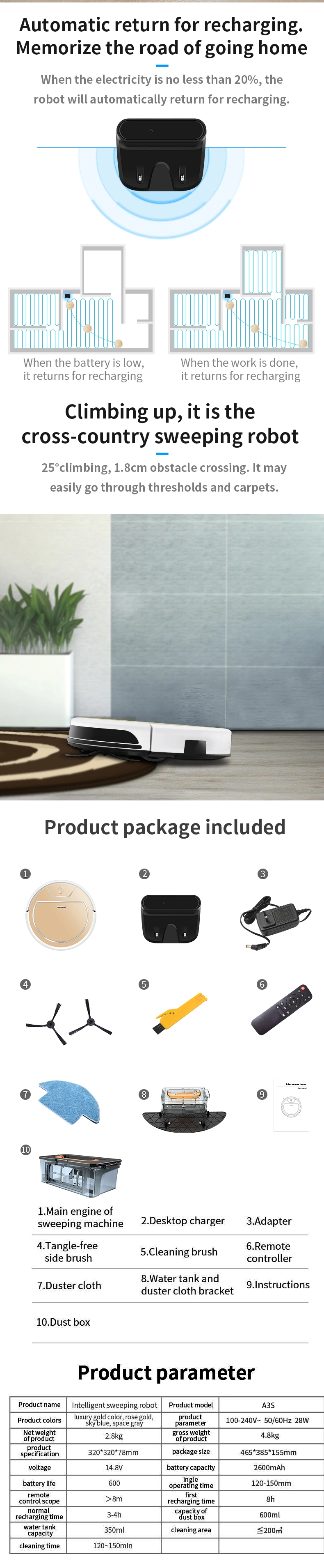 Robot Vacuum Cleaner Source Factory OEM Multi-Function Automatic Household Cleaning Vacuum Cleaner Machine