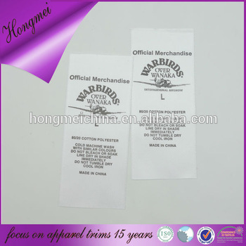 Silk screen printing label for formal coat pant suits