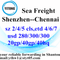 Shenzhen Sea Freight Shipping Services to Chennai