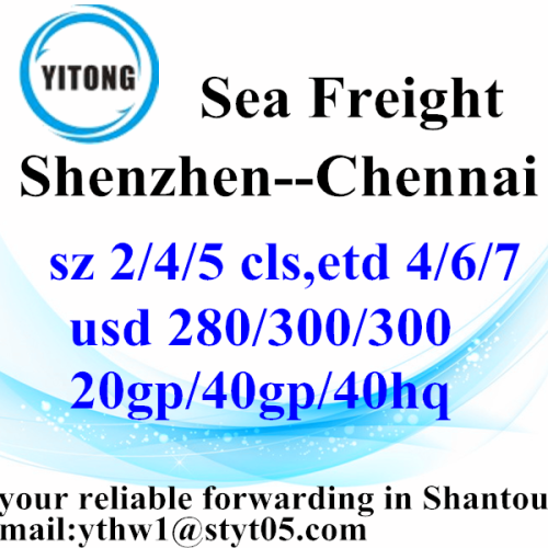 Shenzhen Sea Freight Shipping Services to Chennai