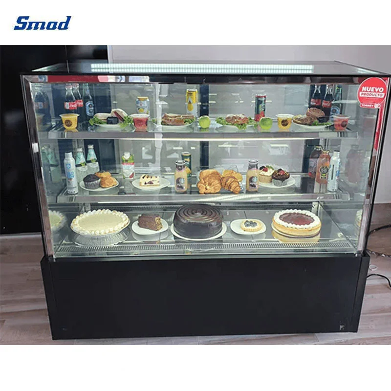 Smad Countertop Curved Glass Door Refrigerated Cake Showcase Refrigerator