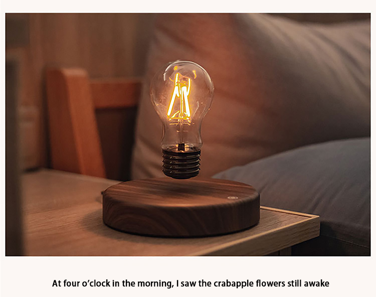 New product Bottom base magnetic rotating and levitating floating lighting bulb for table desk lamp