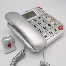 Accessible One-Touch Corded Landline Telephone with SOS Emergency Button for Seniors and Visually Impaired