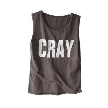 Grey Cray Tank Top, Made of 95% Polyester and 5% Spandex