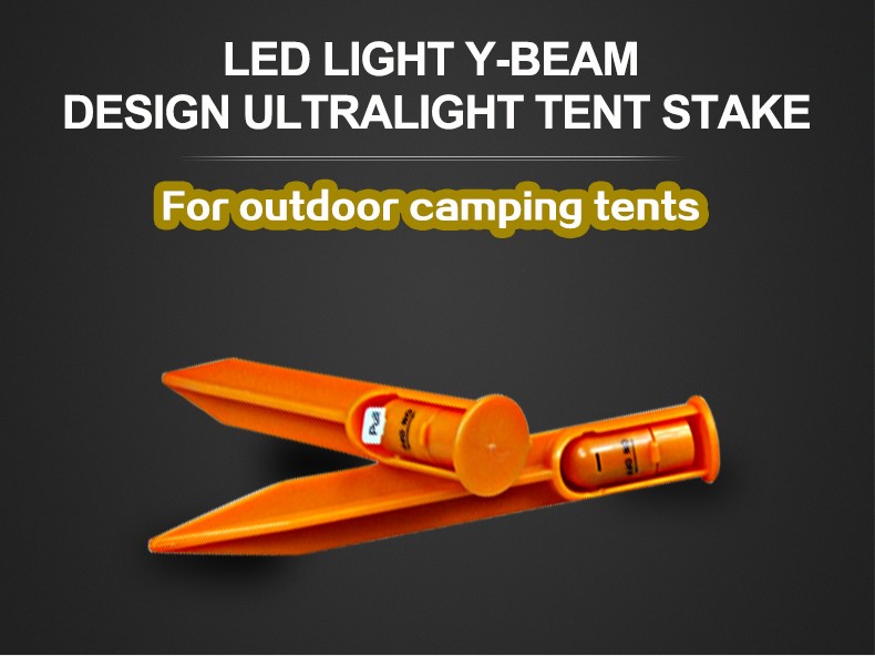 Adjustable LED Light Up Tent Pegs Stakes Camping Fishing Festivals Batteries Included