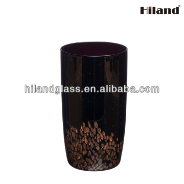 Black colored hand blown tumbler glass