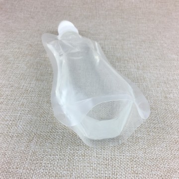 folding plastic spout-pouch with drinking liquid suction