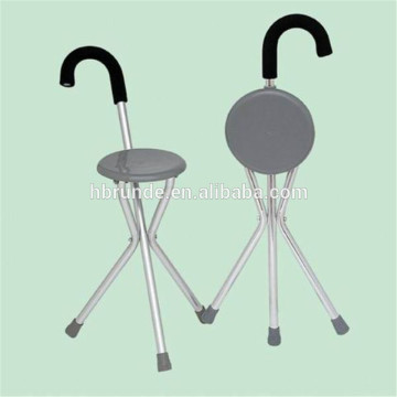 Folding aluminum crutch/cane with seat