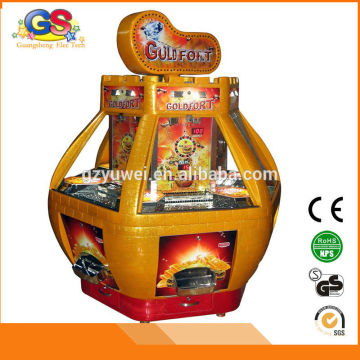 2015 new gold fort coin pusher stacker amusement coin operated game machine