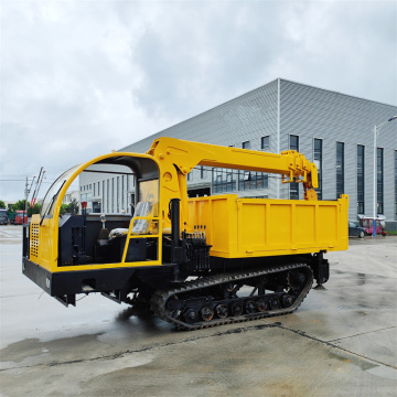 High Performance 8 Ton Agricultural Mine Tracked Carrier Dumper with Mini Crawler Crane
